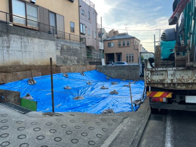 木造2階建て解体工事(神奈川県川崎市高津区久末)　工事中の様子です。